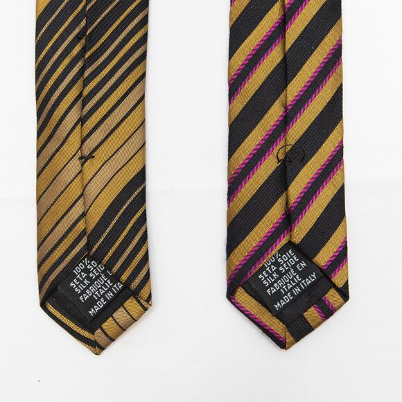 2 Longchamp 100% Silk Striped Neck Tie - Picture 4 of 8